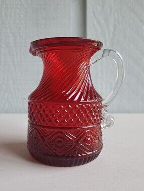 Vintage Ruby Red Glass Creamer